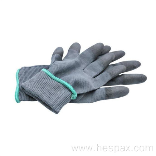 Hespax PU Finger Coated Dexterous Precision Work Gloves